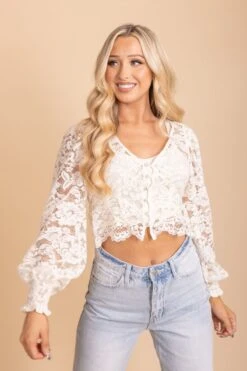 Let Yourself Shine Lace Crop Top