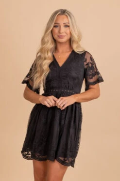 Eyes On Me Black Lace Mini Dress