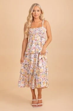 Let The Sun Shine Floral Midi Dress