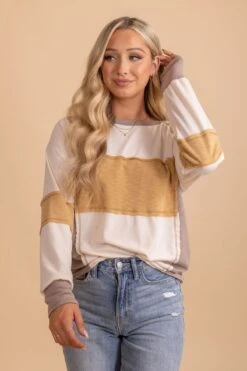 Be A Light Color Block Long Sleeve Top