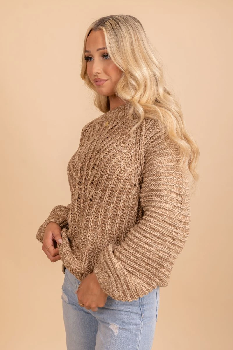 Sit By The Fire Brown Knit Sweater 6 Sit By The Fire Brown Knit Sweater - Image 4