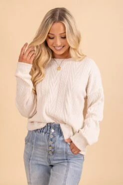 Cozy And Content Long Sleeve Pullover Sweater
