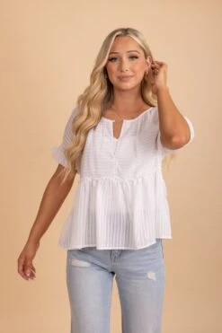 Close To My Heart Striped Peplum Top -Outlet Bella Ella Boutique Store 6 378eb3d3 90aa 46b4 a081 9d07165f2c48 5000x