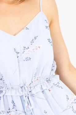Asking For A Friend Floral Midi Dress -Outlet Bella Ella Boutique Store Asking for a Friend Blue Dress Detail 5000x