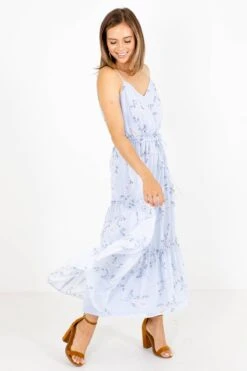 Asking For A Friend Floral Midi Dress -Outlet Bella Ella Boutique Store Asking for a Friend Blue Dress Side 5000x
