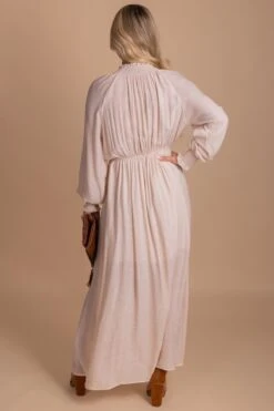 Aspire To Inspire Long Sleeve Maxi Dress -Outlet Bella Ella Boutique Store AspireToInspire Long Sleeve Maxi Dress natural 3 5000x