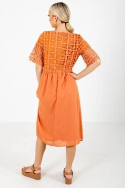 Awaken My Love Midi Dress 20 Awaken My Love Midi Dress -Outlet Bella Ella Boutique Store Awaken My Love Orange Dress Back 5000x
