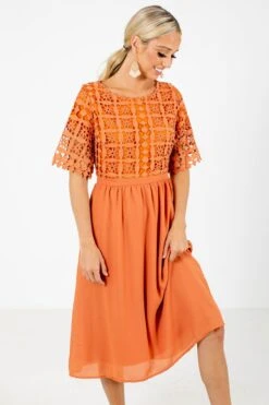 Awaken My Love Midi Dress 19 Awaken My Love Midi Dress -Outlet Bella Ella Boutique Store Awaken My Love Orange Dress Front 5000x