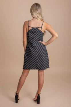 My Way Black Striped Mini Dress 11 My Way Black Striped Mini Dress -Outlet Bella Ella Boutique Store BELLAELLA 12.15.21 1534 5000x