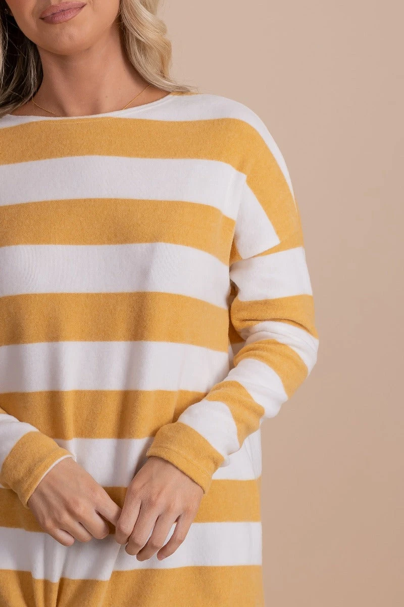 Oh So Sweet Mustard Striped Top 5 Oh So Sweet Mustard Striped Top - Image 3