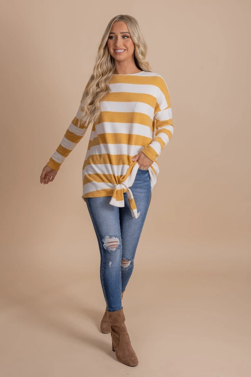 Oh So Sweet Mustard Striped Top 6 Oh So Sweet Mustard Striped Top - Image 4