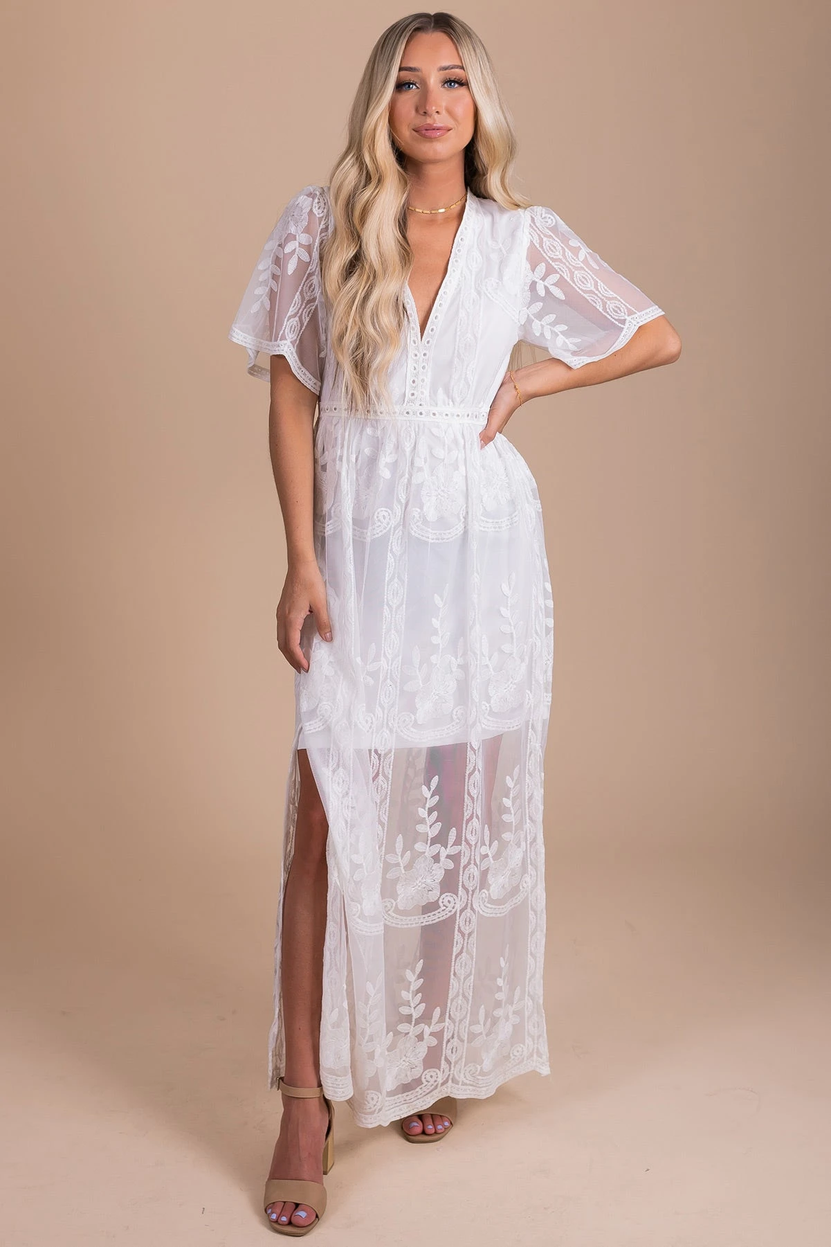IRIS Light My Fire White Lace Maxi Dress 7 IRIS Light My Fire White Lace Maxi Dress - Image 5