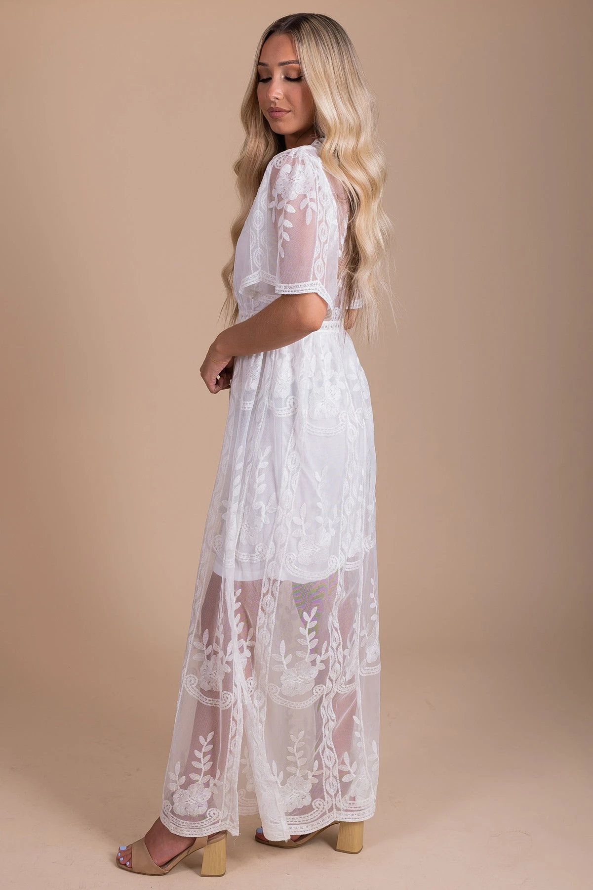 IRIS Light My Fire White Lace Maxi Dress 5 IRIS Light My Fire White Lace Maxi Dress - Image 3