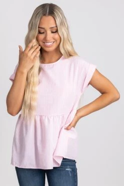 Around Town Peplum Top -Outlet Bella Ella Boutique Store BELLAELLA 5.20.21 4814 5000x