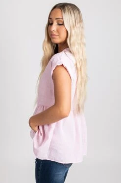 Around Town Peplum Top -Outlet Bella Ella Boutique Store BELLAELLA 5.20.21 4842 5000x