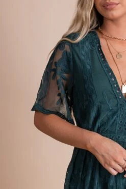 IRIS Light My Fire Dark Teal Lace Mini Dress -Outlet Bella Ella Boutique Store BELLAELLA 9.29.21 1984 5000x