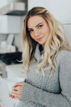 Season's Greetings Gray Cowl Neck Sweater -Outlet Bella Ella Boutique Store BELLA ELLA 10.15.2019 7144 5000x