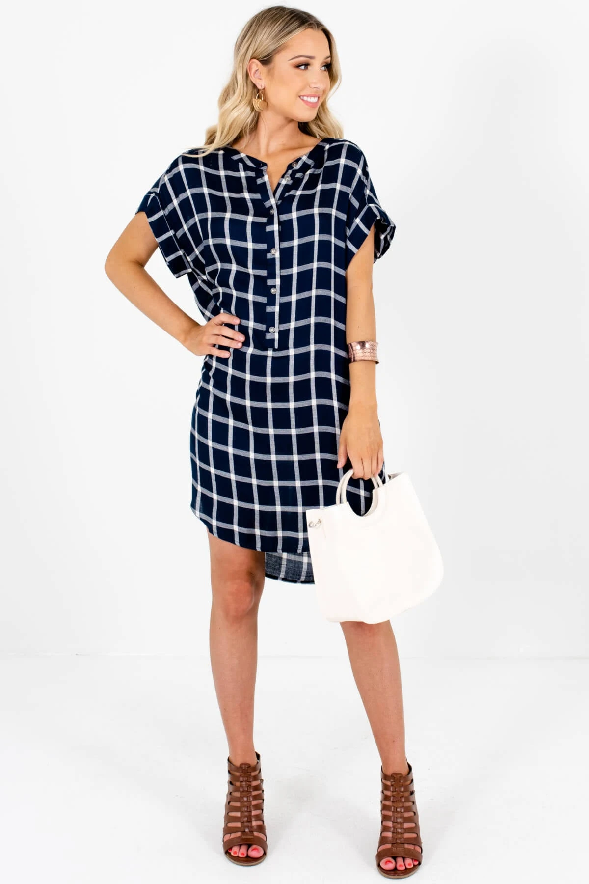 Back To School Navy Plaid Mini Dress 10 Back To School Navy Plaid Mini Dress - Image 8