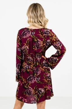Beat Of My Heart Purple Floral Mini Dress -Outlet Bella Ella Boutique Store Beat of My Heart Purple Mini Dress Back 5000x