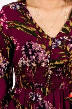 Beat Of My Heart Purple Floral Mini Dress -Outlet Bella Ella Boutique Store Beat of My Heart Purple Mini Dress Detail 5000x