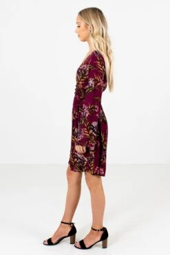 Beat Of My Heart Purple Floral Mini Dress -Outlet Bella Ella Boutique Store Beat of My Heart Purple Mini Dress Side 5000x