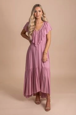 Because Of You Ruffled Maxi Dress - Pink