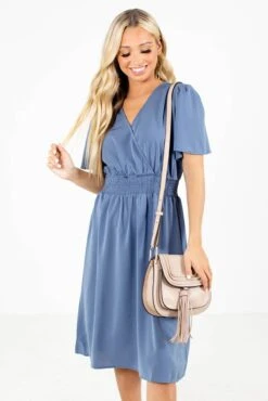 Before You Go Blue Knee-Length Dress