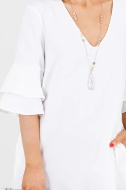 Believe You Can White Mini Dress 11 Believe You Can White Mini Dress -Outlet Bella Ella Boutique Store BelieveYouCanWhiteDressDetail 5000x