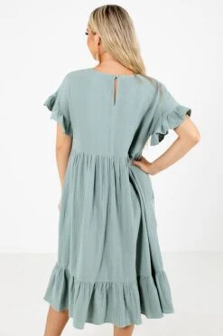Bless Your Heart Midi Dress -Outlet Bella Ella Boutique Store Bless Your Heart Green Dress Back 5000x