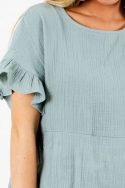 Bless Your Heart Midi Dress -Outlet Bella Ella Boutique Store Bless Your Heart Green Dress Detail 5000x