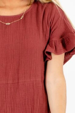 Bless Your Heart Midi Dress -Outlet Bella Ella Boutique Store Bless Your Heart Red Dress Detail 5000x