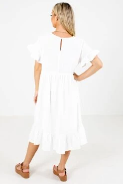 Bless Your Heart Midi Dress -Outlet Bella Ella Boutique Store Bless Your Heart White Dress Back 5000x