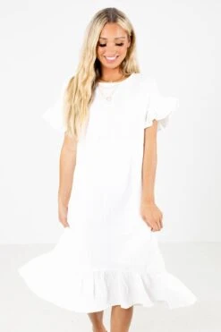 Bless Your Heart Midi Dress -Outlet Bella Ella Boutique Store Bless Your Heart White Dress Front 5000x