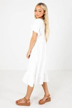 Bless Your Heart Midi Dress -Outlet Bella Ella Boutique Store Bless Your Heart White Dress Side 5000x