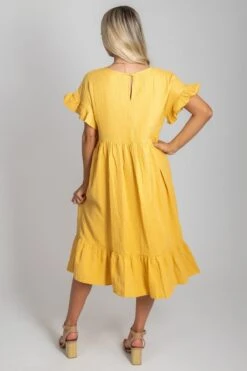 Bless Your Heart Midi Dress -Outlet Bella Ella Boutique Store BlessYourHeart Dress Yellow 2 5000x