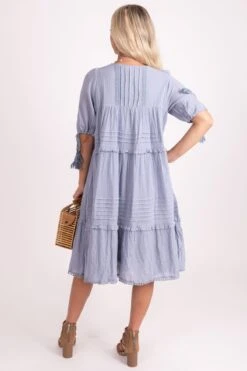 Bohemian Wonder Midi Dress -Outlet Bella Ella Boutique Store BohemianWonder Boho Dress Blue 2 5000x
