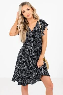Bold Type Patterned Mini Dress 14 Bold Type Patterned Mini Dress -Outlet Bella Ella Boutique Store Bold Type Black Dress Front 5000x