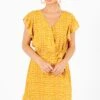 Bold Type Patterned Mini Dress -Outlet Bella Ella Boutique Store Bold Type Yellow Dress Front 5000x