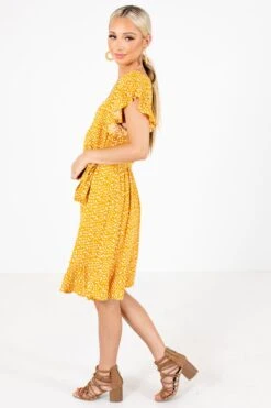 Bold Type Patterned Mini Dress 12 Bold Type Patterned Mini Dress -Outlet Bella Ella Boutique Store Bold Type Yellow Dress Side 5000x