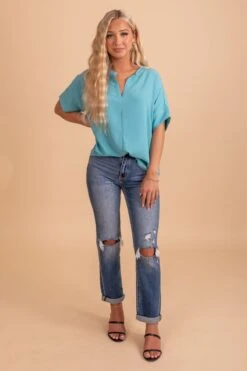 Born For This Short Sleeve Blouse -Outlet Bella Ella Boutique Store BornforThisShortSleeveBlousefront 5000x