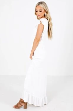 Brightest Days White Maxi Dress -Outlet Bella Ella Boutique Store Brightest Days White Dress Side 5000x