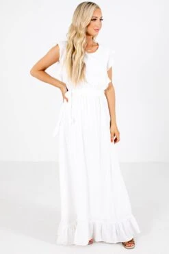 Brightest Days White Maxi Dress -Outlet Bella Ella Boutique Store Brightest Days White Maxi Dress Front2 5000x