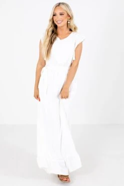 Brightest Days White Maxi Dress -Outlet Bella Ella Boutique Store Brightest Days White Maxi Dress Full Front 5000x