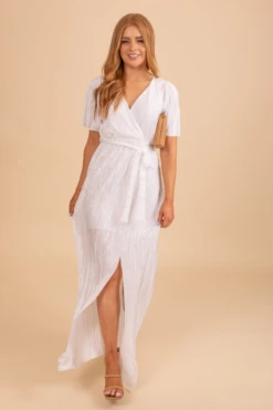 Call You Mine Ribbed Maxi Dress - White