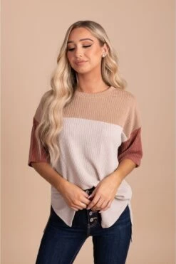 Casual Friday Ribbed Color Block Top -Outlet Bella Ella Boutique Store CasualFridayRibbedColorBlockTopmarsalafront 5000x