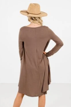 Chase Your Dreams Brown Mini Dress -Outlet Bella Ella Boutique Store Chase Your Dreams Brown Dress Back 5000x
