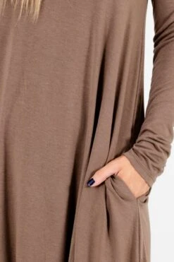 Chase Your Dreams Brown Mini Dress -Outlet Bella Ella Boutique Store Chase Your Dreams Brown Dress Detail 5000x