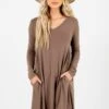 Chase Your Dreams Brown Mini Dress -Outlet Bella Ella Boutique Store Chase Your Dreams Brown Dress Front 5000x