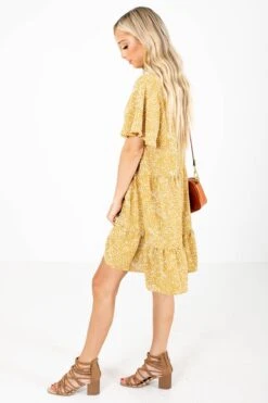 Cheers To You Patterned Mini Dress 28 Cheers To You Patterned Mini Dress -Outlet Bella Ella Boutique Store Cheers to You Yellow Dress Side 5000x