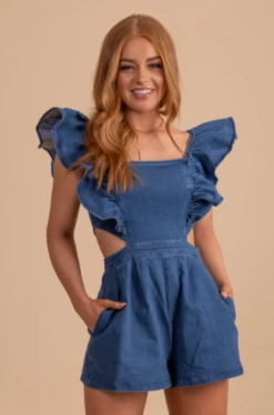 Choose To Shine Denim Romper